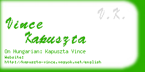 vince kapuszta business card